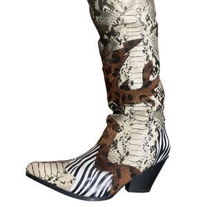 Cape Robbin Hilda, Kelsey-21 over-the-knee thigh-high boot animal faux leather.